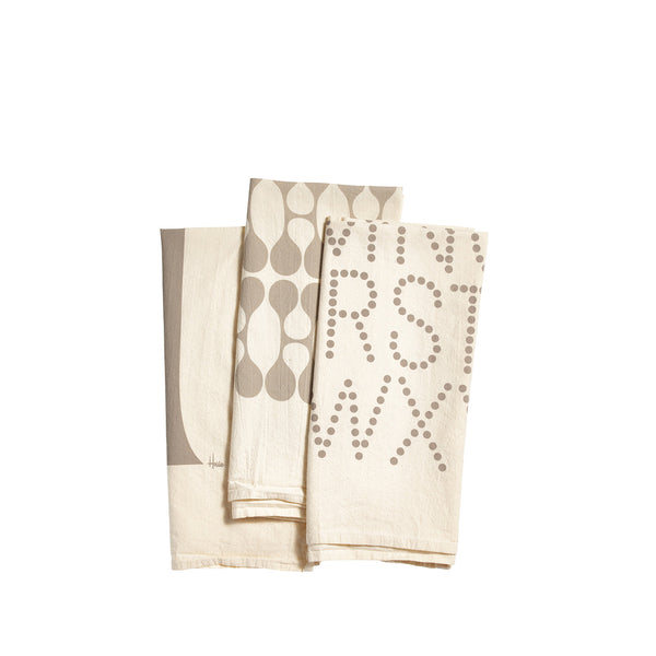 Decorative Flour Sack Tea Towels and Hot Pad Sets