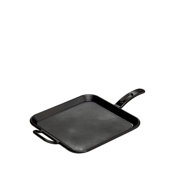 Lodge 12? Square Griddle Seasoned Cast Iron, P12SG3, with assist handle 