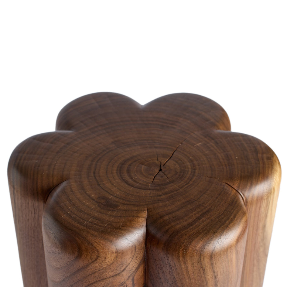 Five-Leaf Clover Pedestal Stump in Walnut Image 3