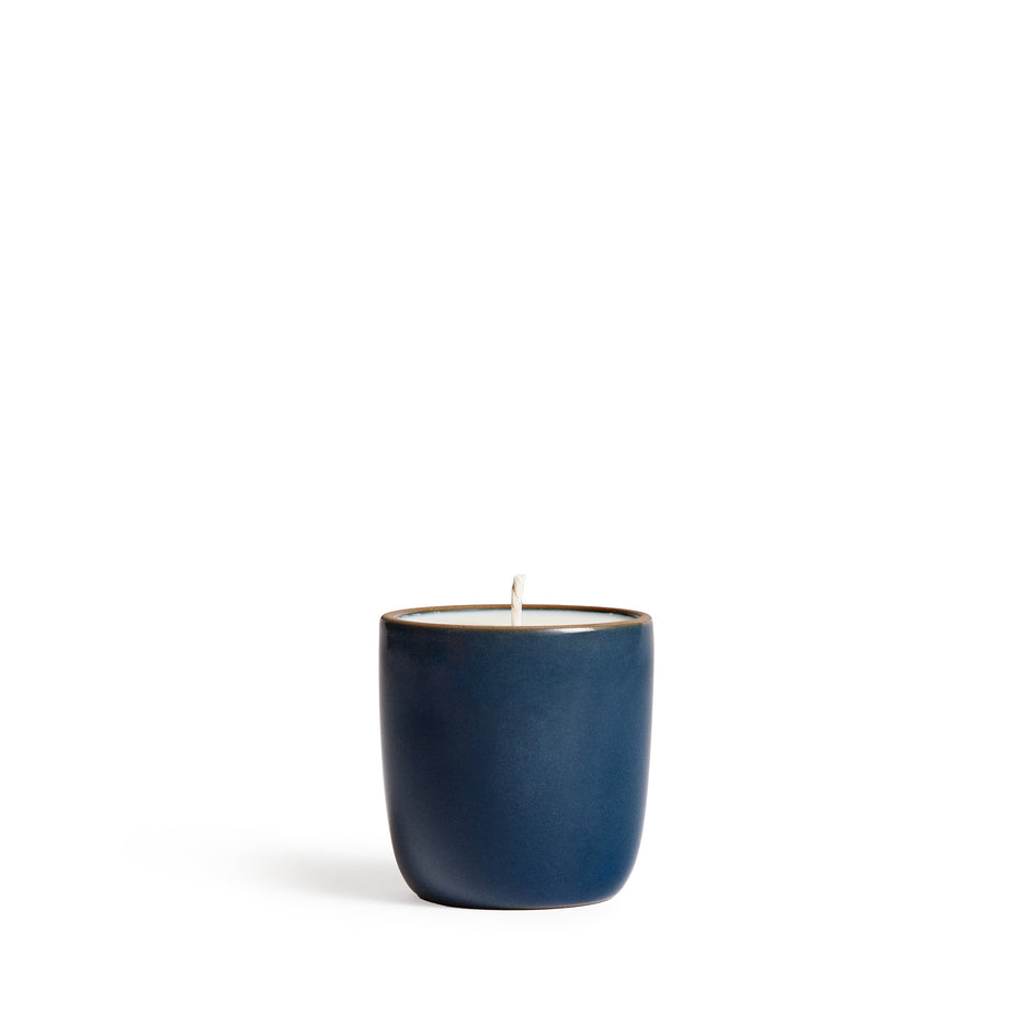 Lemon and Clove Candle in Deep Sea Blue Cup Image 1