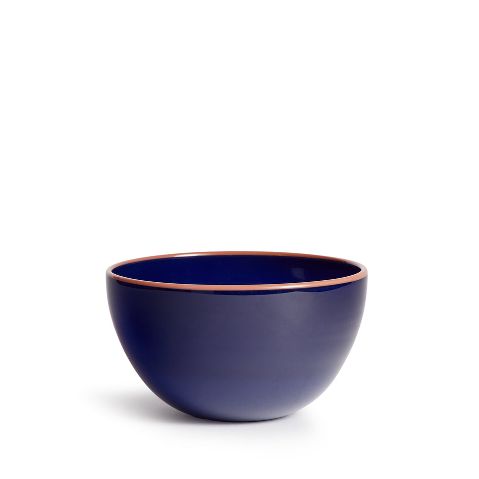 Glass Bowl in Deep Sea Blue & Grapefruit Lip Image 1