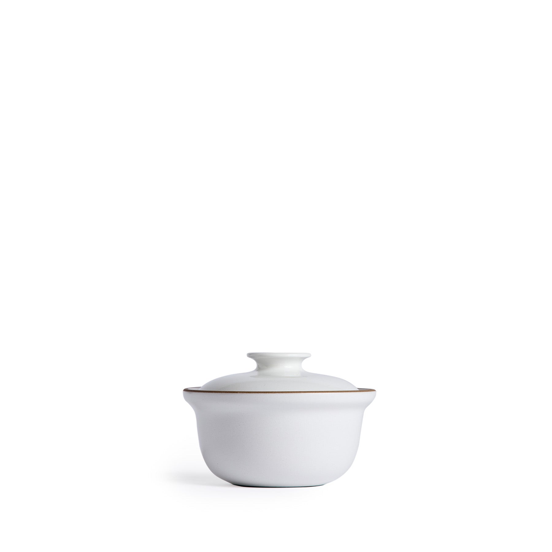 Individual Covered Serving Dish in Opaque White Zoom Image 1