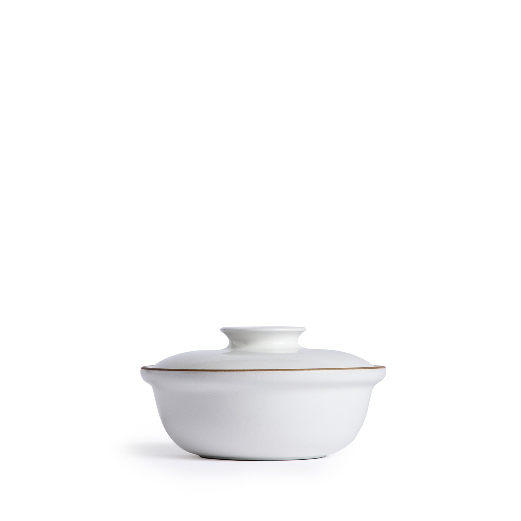 Small Covered Serving Dish in Opaque White Zoom Image 1