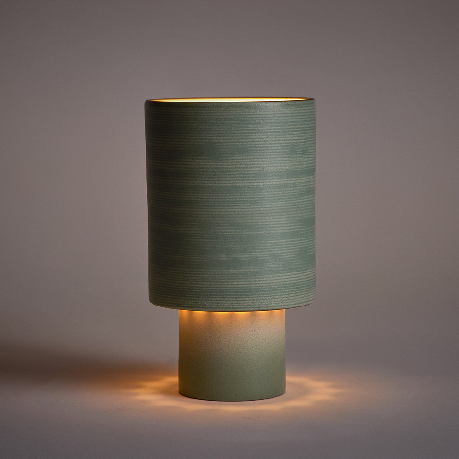 Stack Small Table Lamp in Oat and Penny Green Image 3