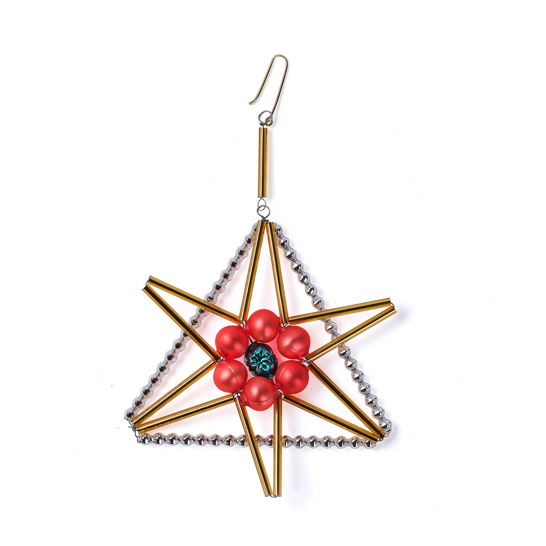 Star Ornament in Gold/Silver/Orange Zoom Image 1