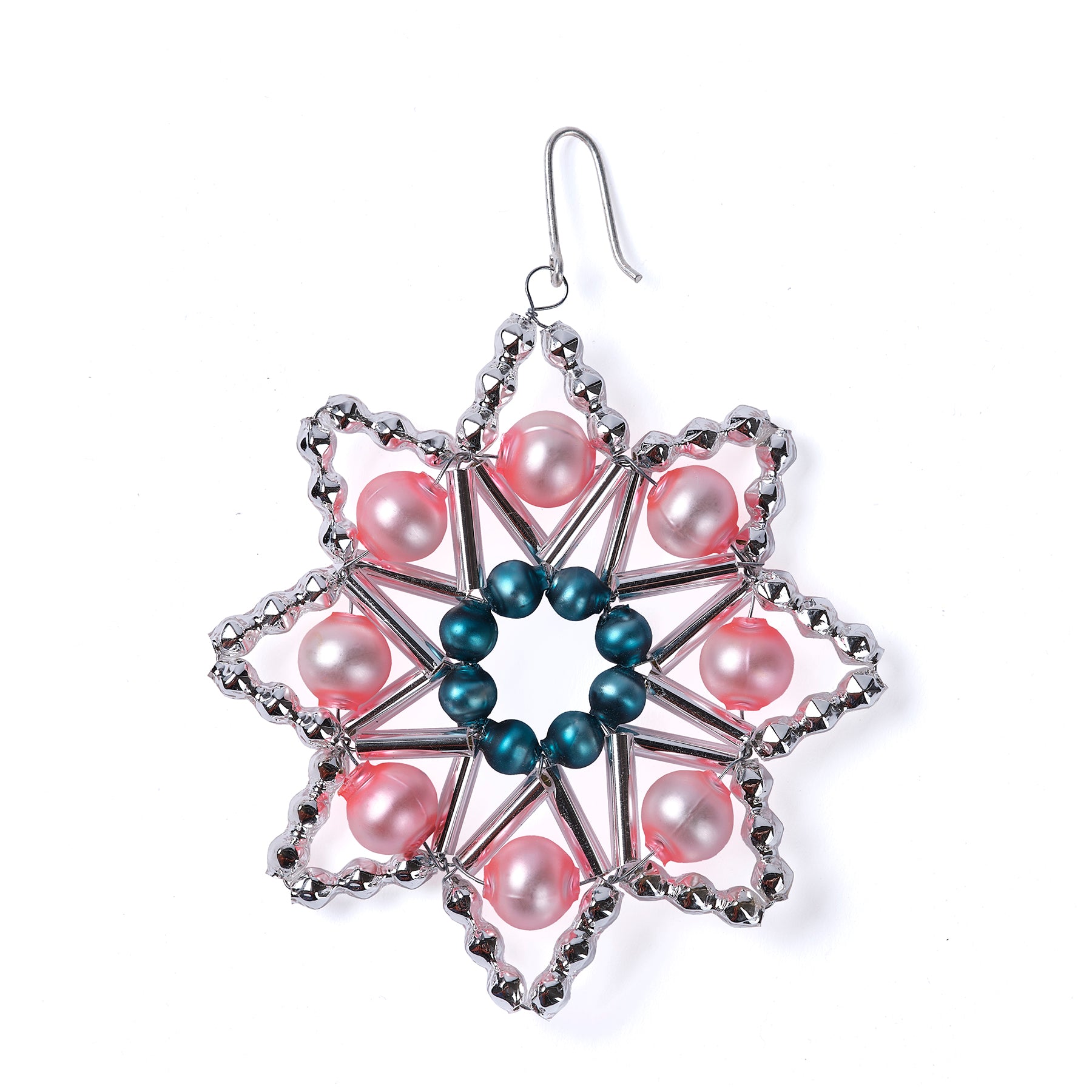 Star Ornament in Silver/Pink/Blue Zoom Image 1