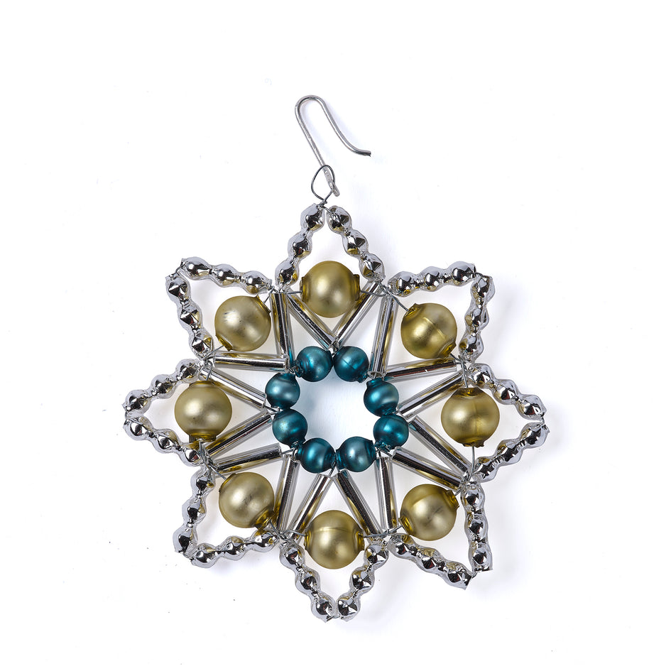 Star Ornament in Silver/Green/Blue Image 1