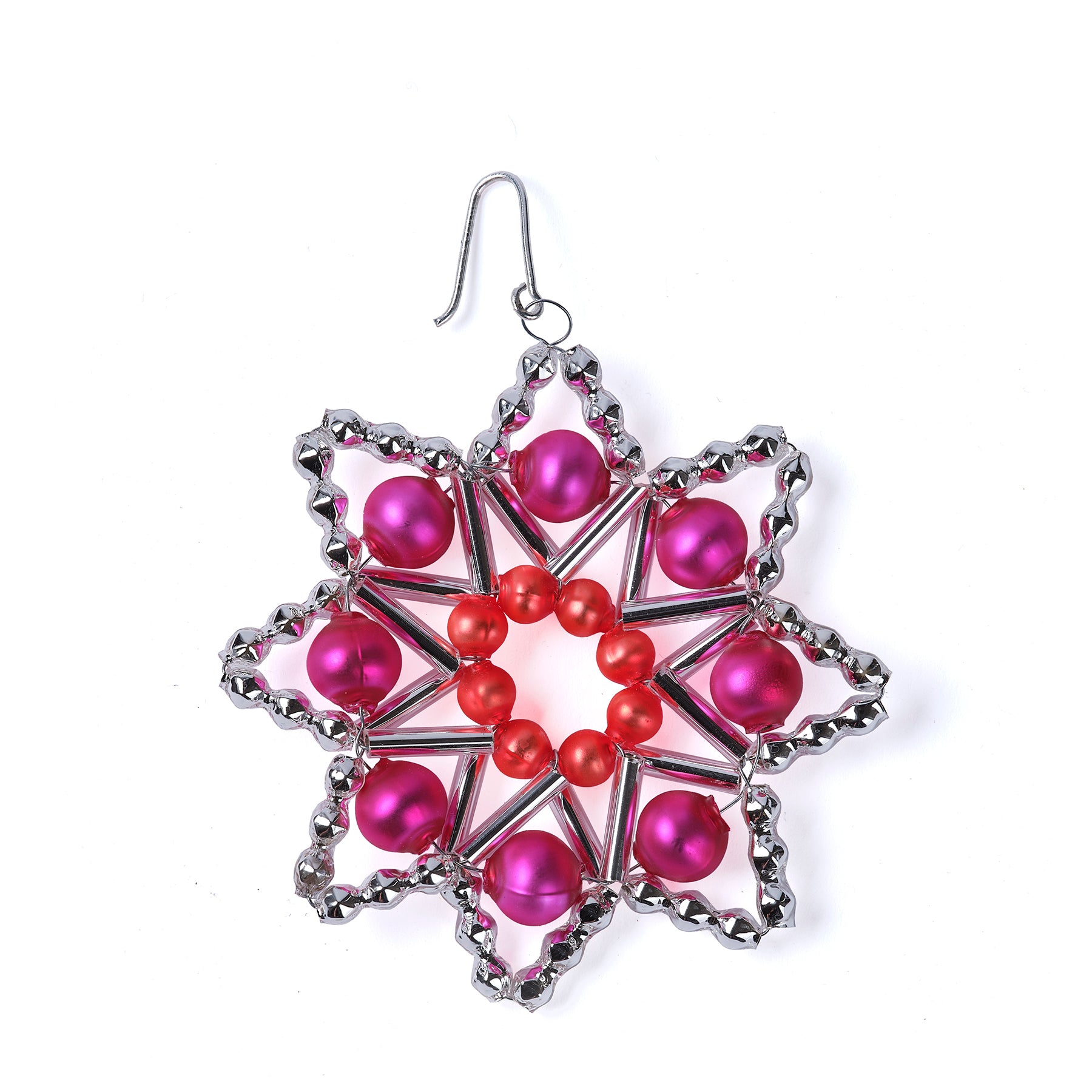 Star Ornament in Silver/Pink/Orange Zoom Image 1