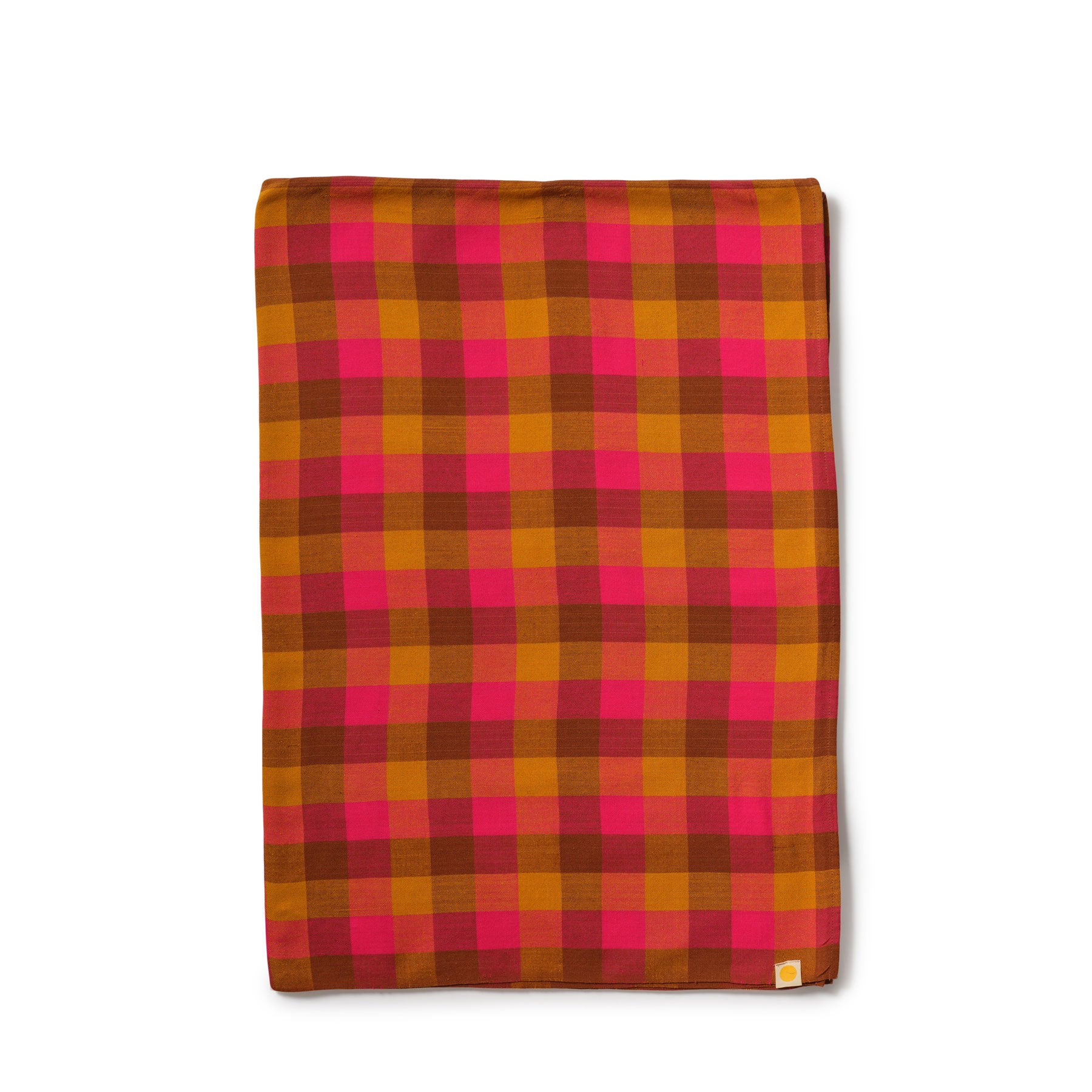 Chunky Plaid Rectangle Tablecloth in Pink Zoom Image 1