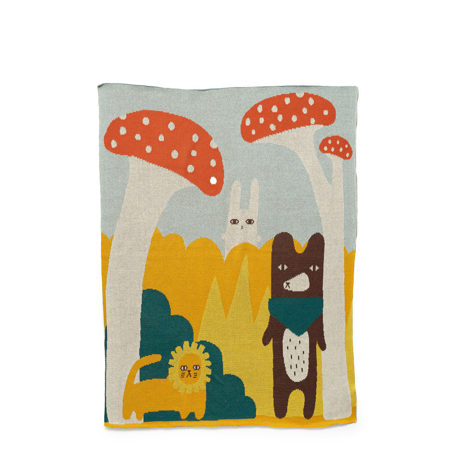 Trees and Creatures Cotton Mini Blanket Image 1