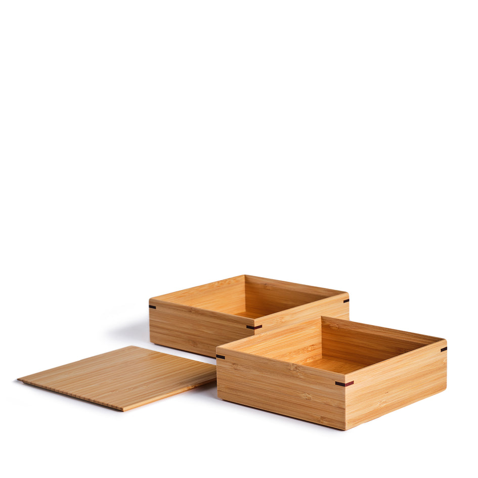 Small Two-Tiered Square Lunch Box Image 2