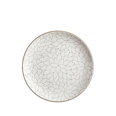 Camellia Etched Dinner Plate in Opaque White