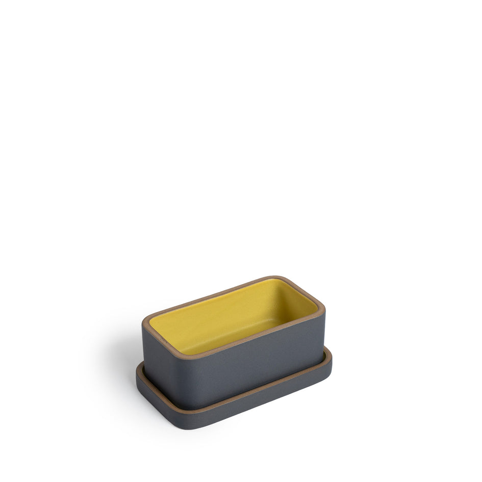 Butter Dish in Ochre and Indigo Image 5