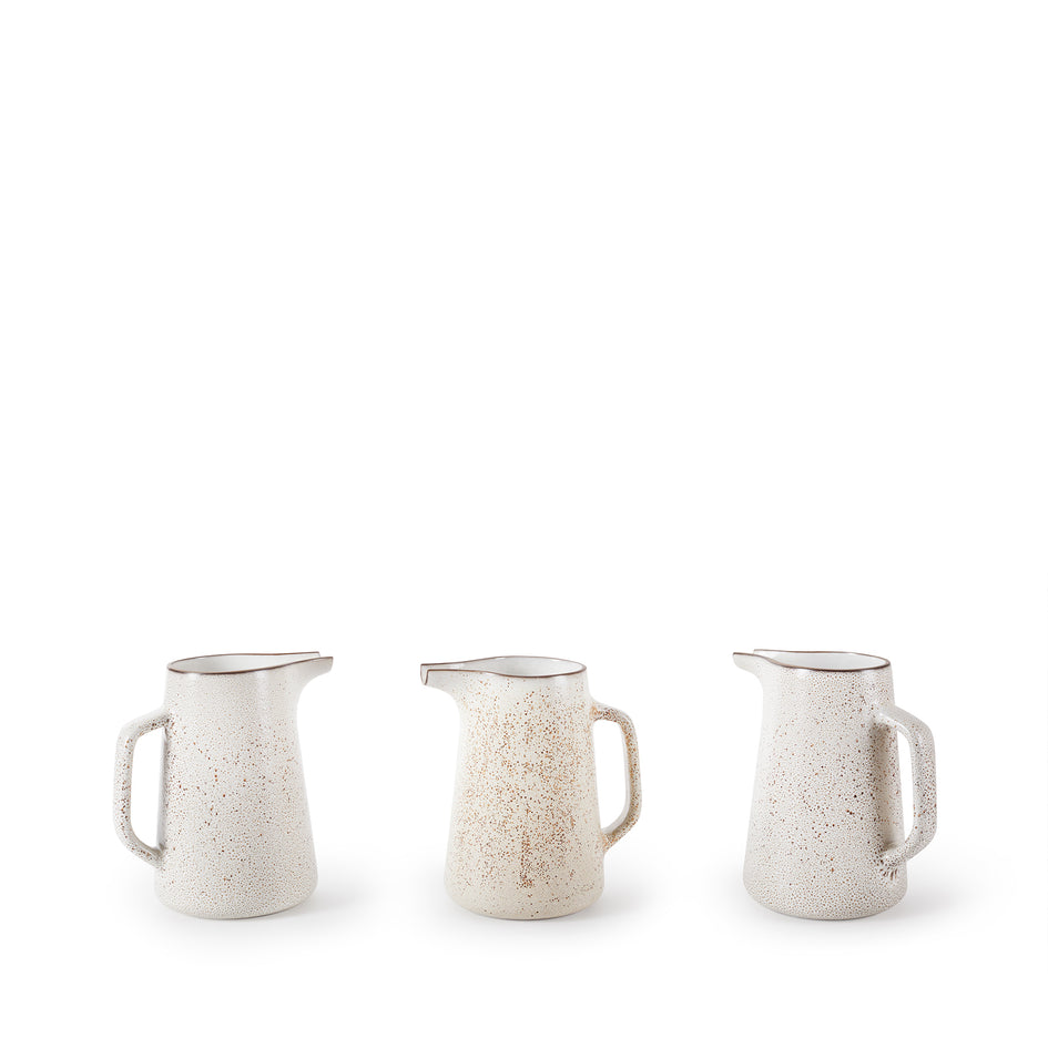 Large Pitcher in Opaque White and Matte Brown Image 3