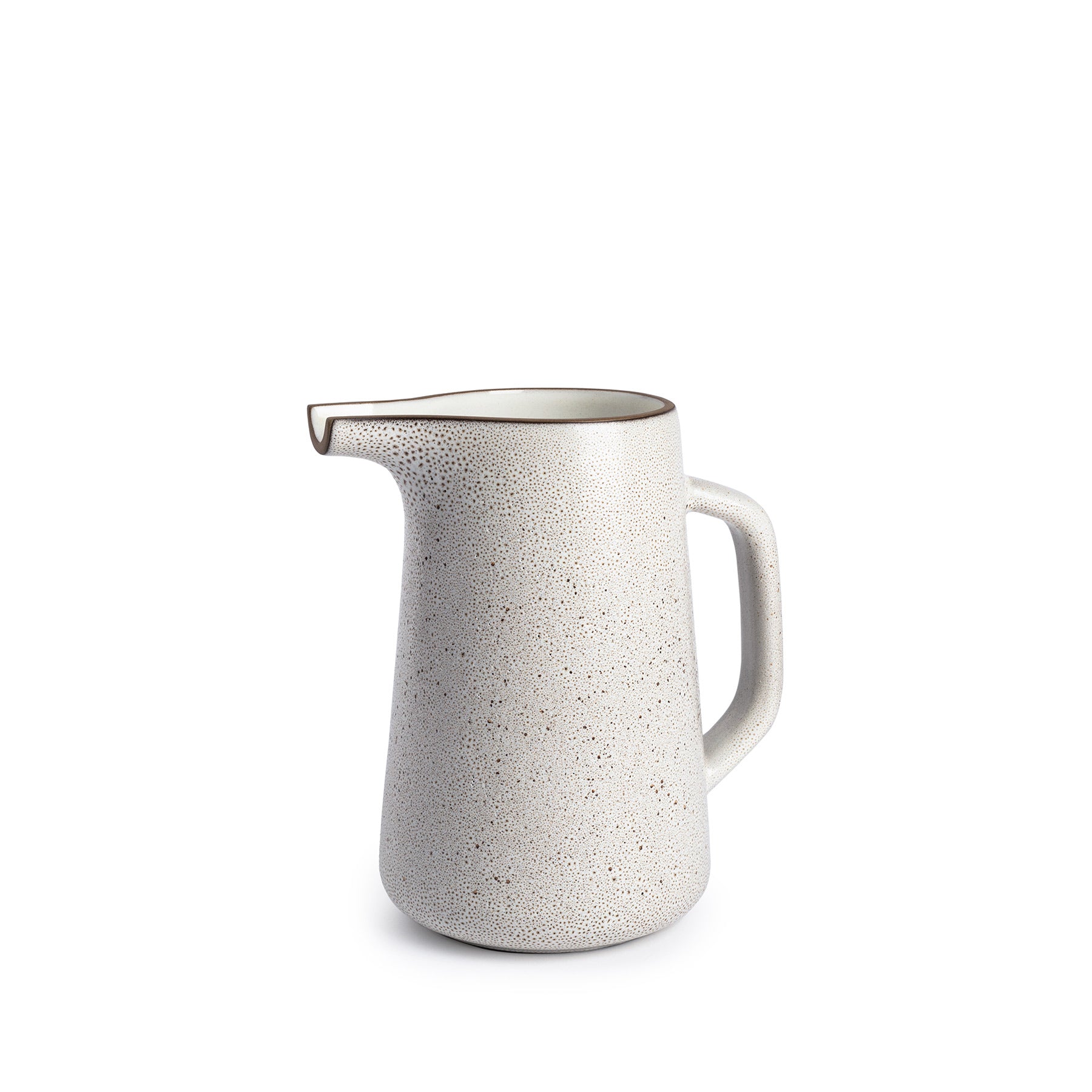 Large Pitcher in Opaque White and Matte Brown Zoom Image 1