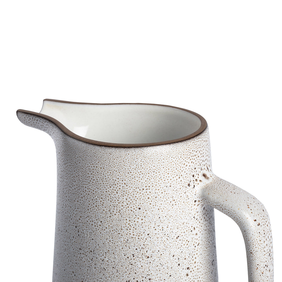 Large Pitcher in Opaque White and Matte Brown Image 2