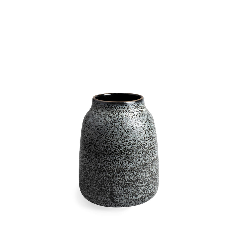 Wide Vase in Fog and Gloss Black Image 1