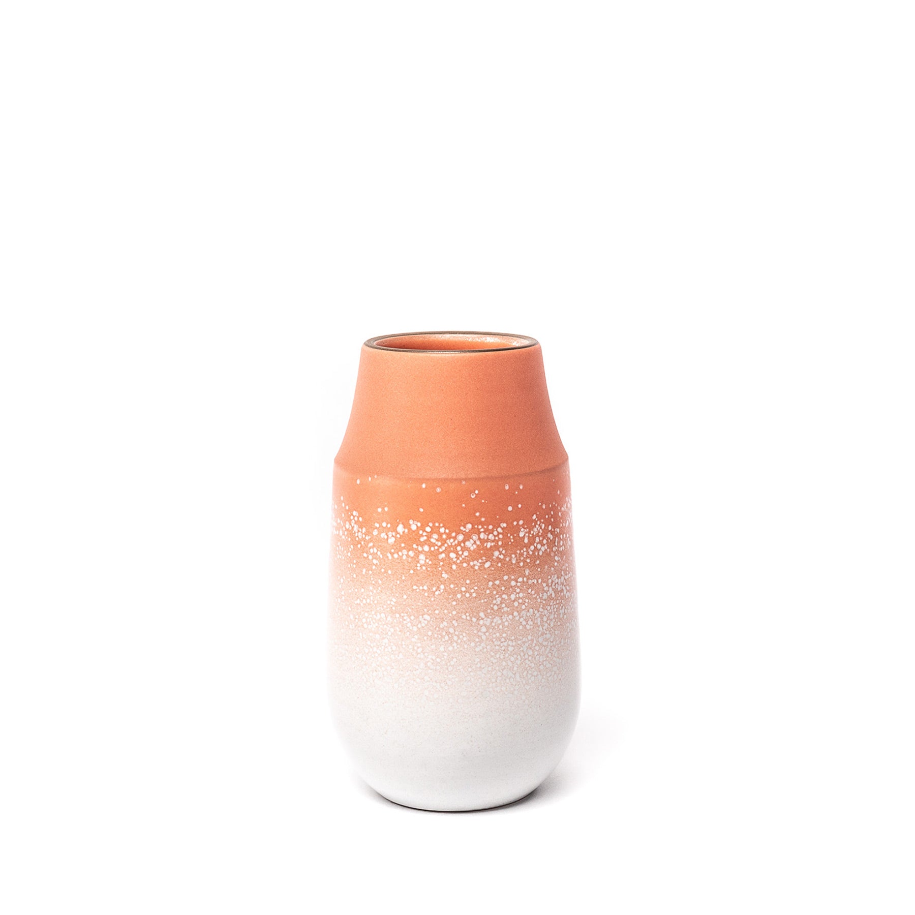 Neck Vase in Grapefruit and Opaque White Zoom Image 1