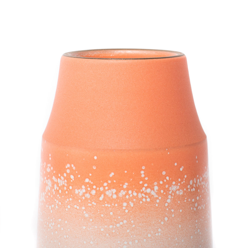 Neck Vase in Grapefruit and Opaque White Image 3