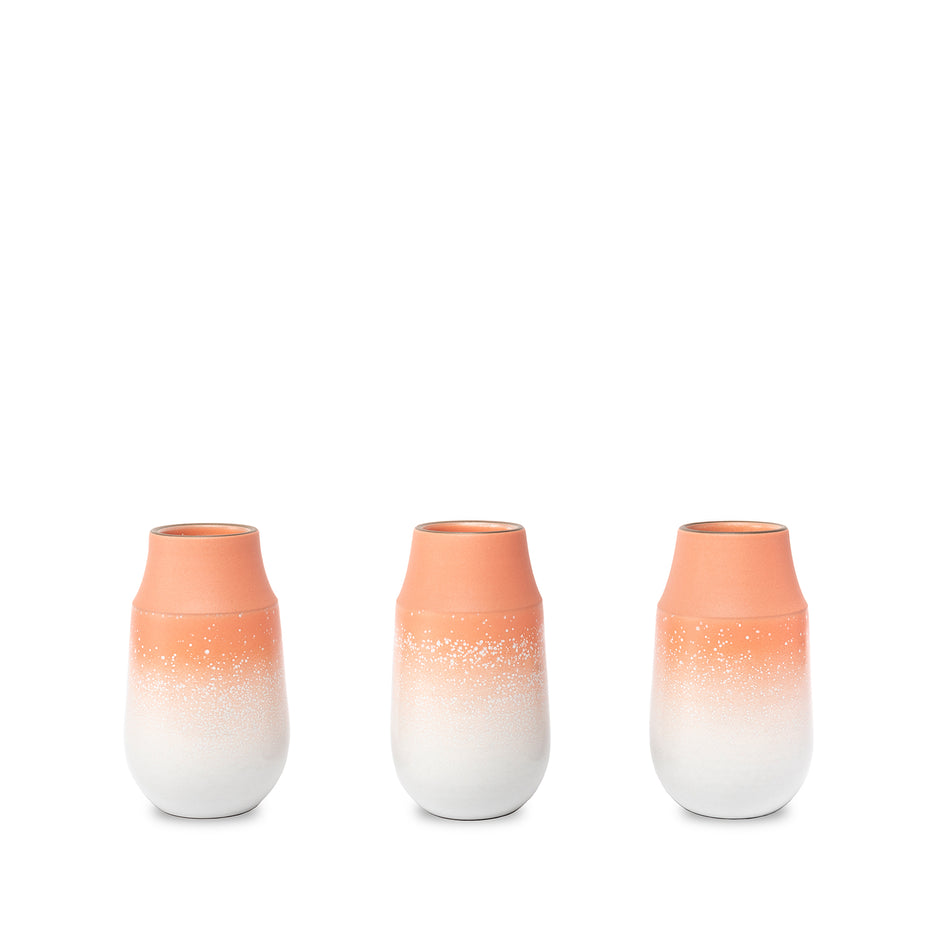 Neck Vase in Grapefruit and Opaque White Image 2