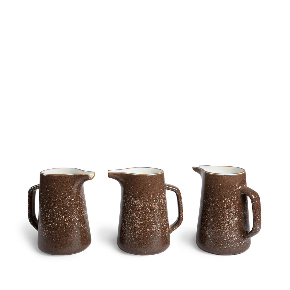 Large Pitcher in Matte Brown and Opaque White Image 2