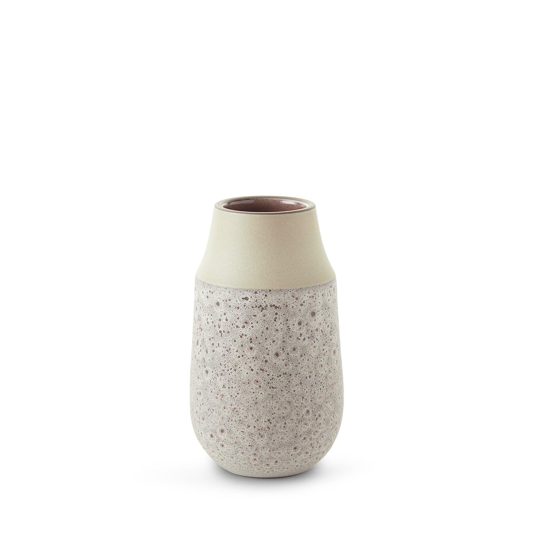 Neck Vase in Vanilla Bean and Matte Brown Zoom Image 1