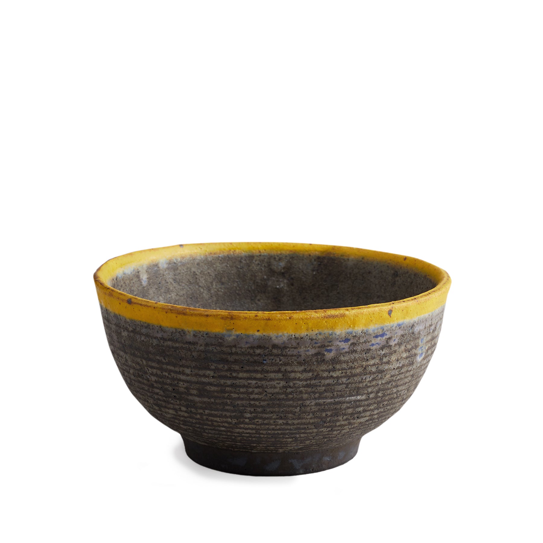 #18 Small Bowl in Indigo with Yellow Ring Zoom Image 1