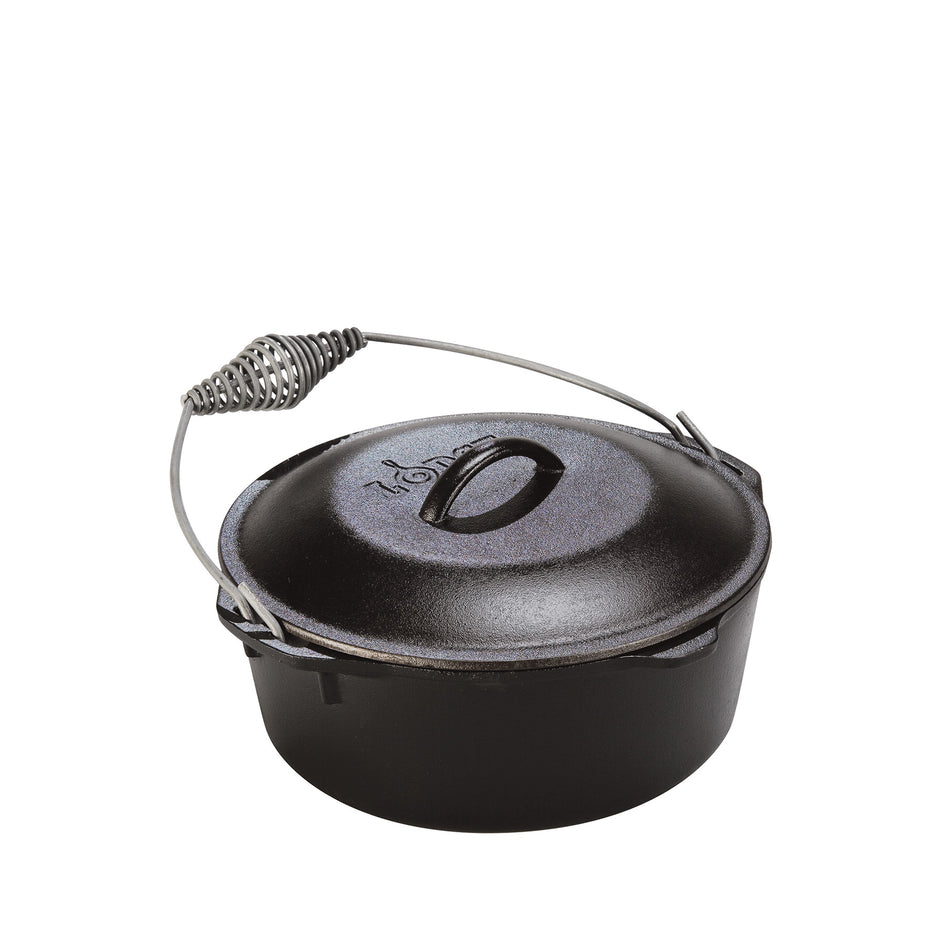 Lodge L10DO3 7 Qt. Pre-Seasoned Cast Iron Dutch Oven with Spiral Bail Handle